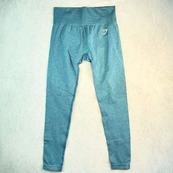 Gymshark Womens Leggings Blue Teal High Rise Seamless Activewear Gym Size M - Picture 1 of 11